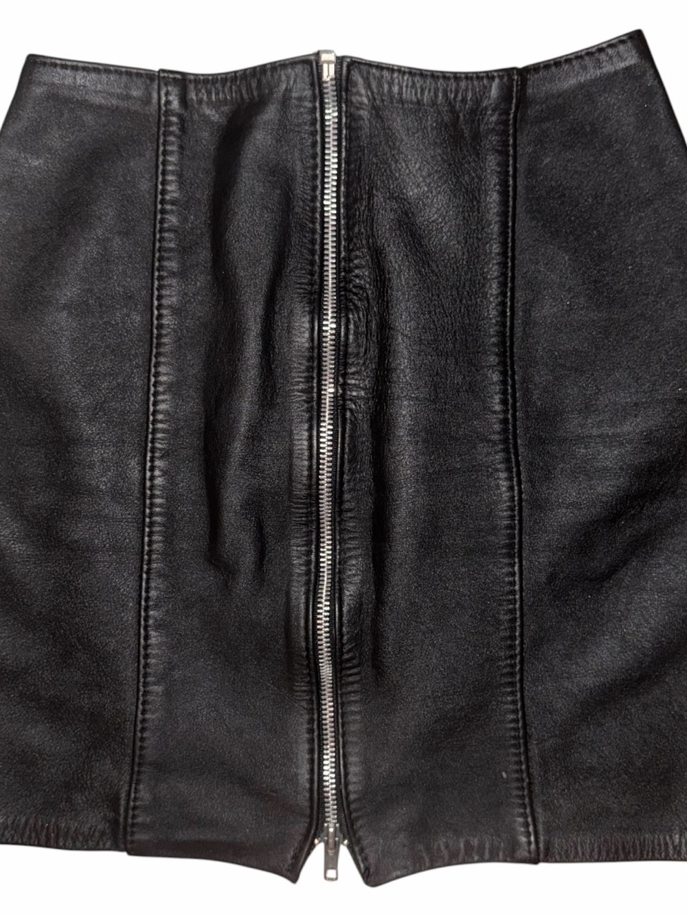 Vintage Stormy Leather Zip Up Mini Skirt